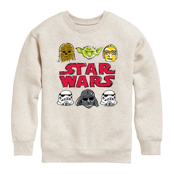 Star Wars - Sw Logo Doodle - Youth Boys Crew Fleece Sweatshirt
