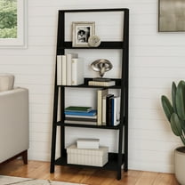 Lavish Home 4-Tier Ladder Bookshelf for Home Storage and Display (Black)