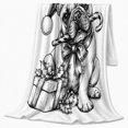 thumbnail image 2 of Cheerful French Bulldog Christmas Festive Holiday Dog, Festive Pet Portrait Pattern, Warm Flannel Blanket for Living Room and Bedroom, Dog Lovers Christmas Gift, Pet Lover Home Decor, 2 of 9