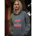 thumbnail image 2 of Usa Born And Raised Neon Hoodie Women -Image by Shutterstock, Female Large, 2 of 4