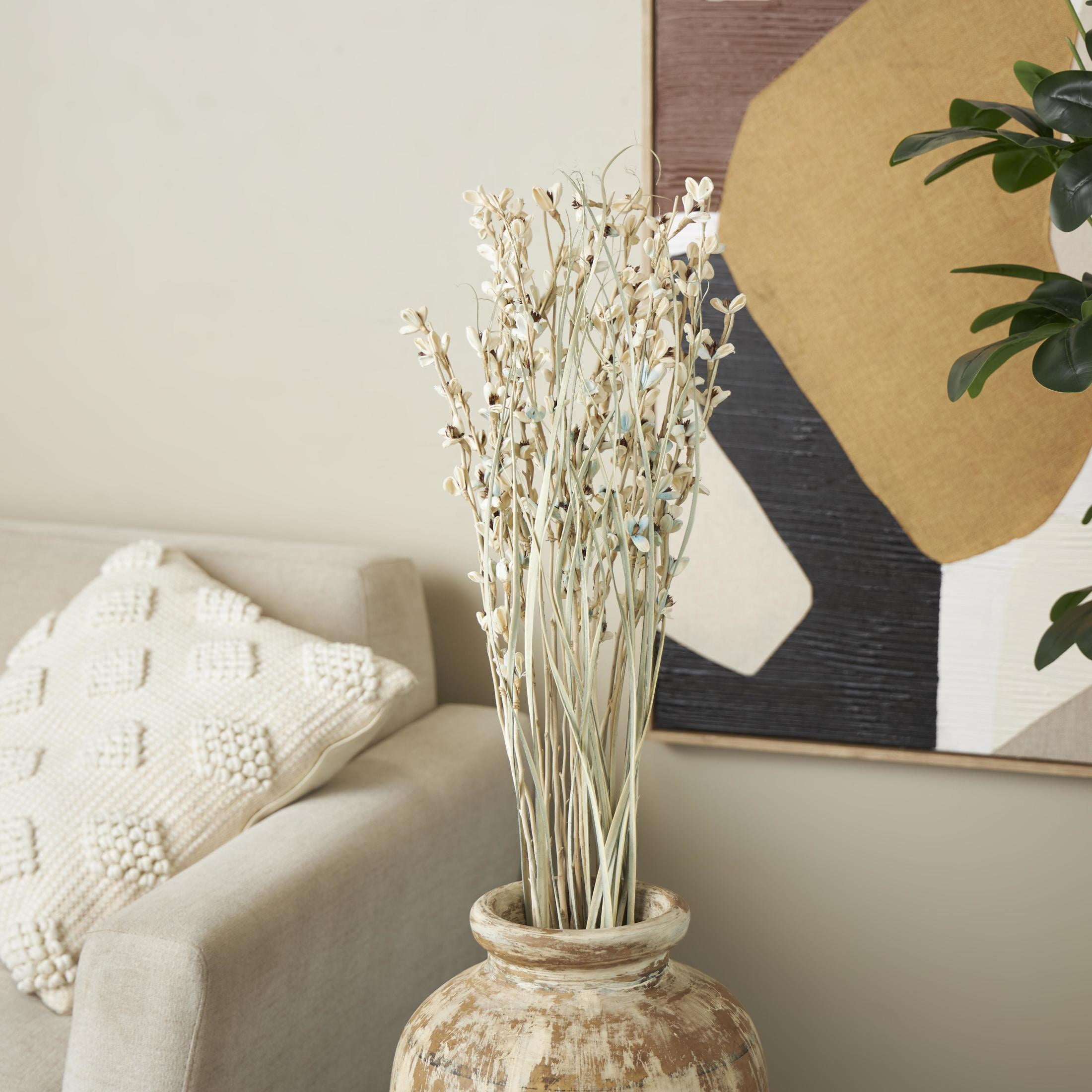 41" Tall Floral Bouquet Dried Plant Natural Foliage Branch Bouquet with Brown Stems, by DecMode