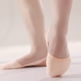 thumbnail image 4 of Missfiona Canvas Half Soles Lyrical Shoes for Girls Womens Pirouette Contemporary Turners Dance Shoes (Nude,S), 4 of 7