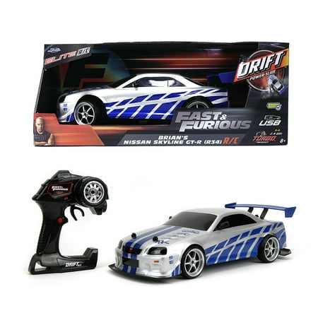 fast & furious 1:10 nissan skyline gt-r r34 drift rc radio control cars  plastic  8+