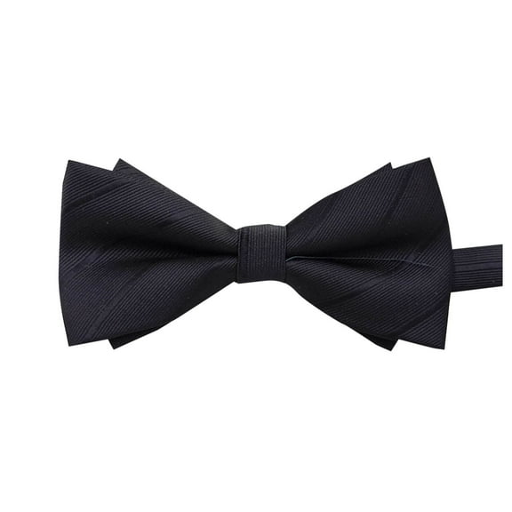 Elvqul Tie for Men Business Wedding Club Black Formal Solid Bow Tie