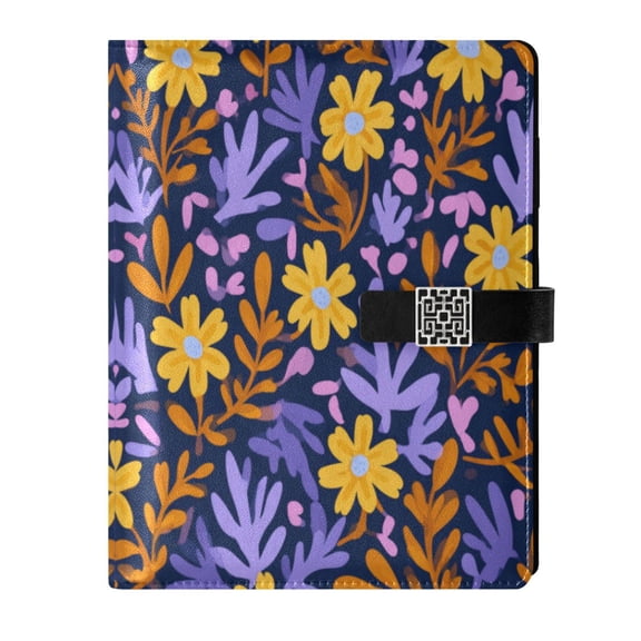 Leather Planner Leather Notebook Notebook Journal Binder Design Pen Pocket Design Convenient for Storage Stylized Autumn Botanicals