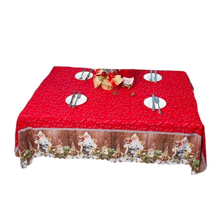 

150x180cm Reusable Table Runner Printed Tablecloth Cartoon Table Cover for Christmas Style F