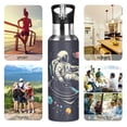 thumbnail image 7 of Yayeee 20oz Insulated Water Bottle Double Wall Stainless Steel with Flip Straw Lid, Black Record, 7 of 7