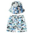 thumbnail image 3 of Shorts for Girls Boys Child Casual Style Floral Printing Summer Hawaii Holiday Beach Floral Hat Set White Trousers Sizes 4-5 Years, 3 of 3