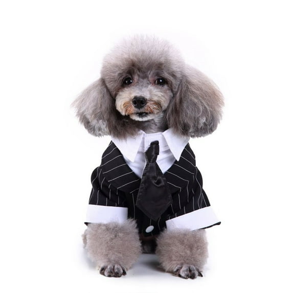 S-XL Pet Decor DIY Stylish Soft Dog Suit Dog Costume Puppy Clothes Dog Wedding Shirt M NECKTIE