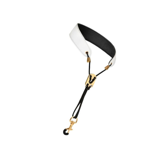 Langgg Saxophone avec Sangle de Cou Rembourré Confortable pour Clarinette Basse Soprano Blanc