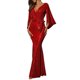 thumbnail image 1 of Gibobby Vestidos largos de fiesta Vestido de noche hasta el suelo para mujer con lentejuelas con abertura(Rojo,CH), 1 of 4