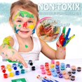thumbnail image 3 of 20 Pack Acrylic Paint Jars 12 Colors Gouache Watercolor Craft Paint Container Strip Storage Home Classroom PartyFavors, 3 of 6