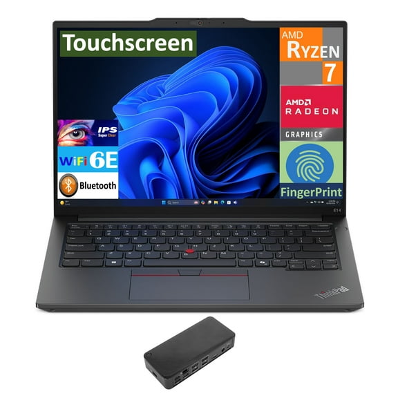 Lenovo Thinkpad E14 G6 Business Laptop 14.0in IPS WUXGA Display (AMD Ryzen 7 7735U, 16GB DDR5, 1TB PCIe SSD, AMD Radeon, Fingerprint, 2 Thunderbolt 4, WiFi 6E, FHD Webcam, Win 11 Pro) w/USB-C Dock