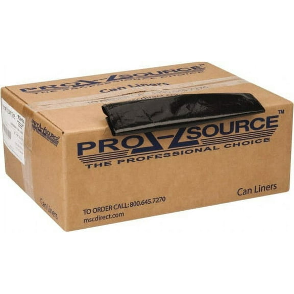 PRO-SOURCE 60 Gal 1.25 mil Heavy-Duty Trash Bag 38" Wide x 58" High, Black