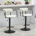 thumbnail image 2 of Set of 2 Baxter White Boucle Fabric Bar Stool with Black Iron Legs, 2 of 8