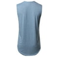 thumbnail image 2 of FashionOutfit Men's Solid Casual Raw Cut Edges High Low Tank Top MADE IN USA, 2 of 3