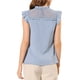 thumbnail image 3 of INSPIRAR CHIC Blusa sin mangas con cuello de volantes y lazo en la espalda, mariposa, S Azul Humo, 3 of 6