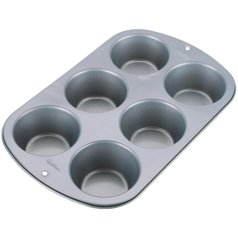 Mainstays 6 Cup Nonstick Steel Muffin Pan, 3.5 in Diameter Cups 