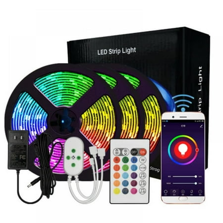 

Led Strip Lights (1/2 Rolls ) Smart App Music Sync RGB 5050 Color Changing Led Light Strip with DIY Remote Led Lights for Bedroom Room Home Decor Party and Festival
