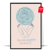 LOLUIS You Are Enough Poster, Mental Health Poster, Positive Inspirational Quote Print Wall Art Decor (Unframed 11"x17")