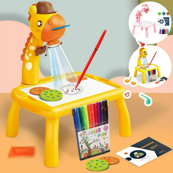 Drawing Projector Painting kit for Kids Drawing Board Trace and Draw Projector Toy with 24 Patterns Projector Sketcher Desk Parent-child Interactive Projection Drawing Board Learning Desk