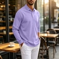 thumbnail image 4 of LWavelet Men's Polo Shirt Long Sleeve Collared Golf Shirts Quick Dry Lightweight 3-Button Performance Work Fishing Athletic Tops, 4 of 7