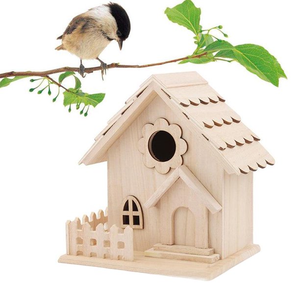 Pajarera de para Colgar Libre, Patio Libre Decorativo para Pigeon Finch Wren Robin Sparrow Hummingbird shamjiam casas de pájaros para el exterior