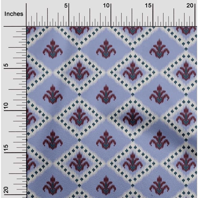 oneOone Polyester Lycra Fabric Argyle Ikat Print Sewing Fabric BTY 56 Inch Wide