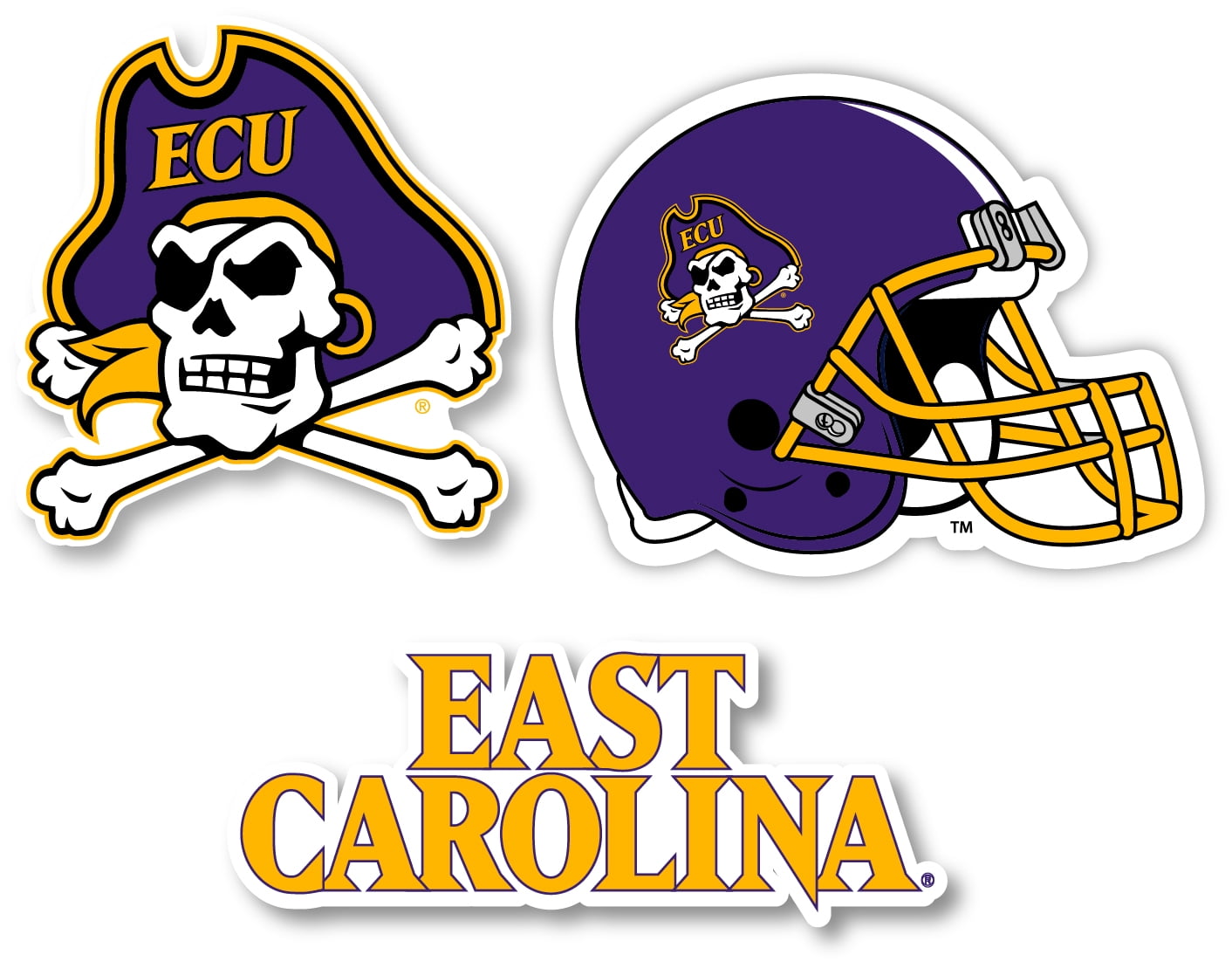 East Carolina Pirates 3 Football Helmet Magnet