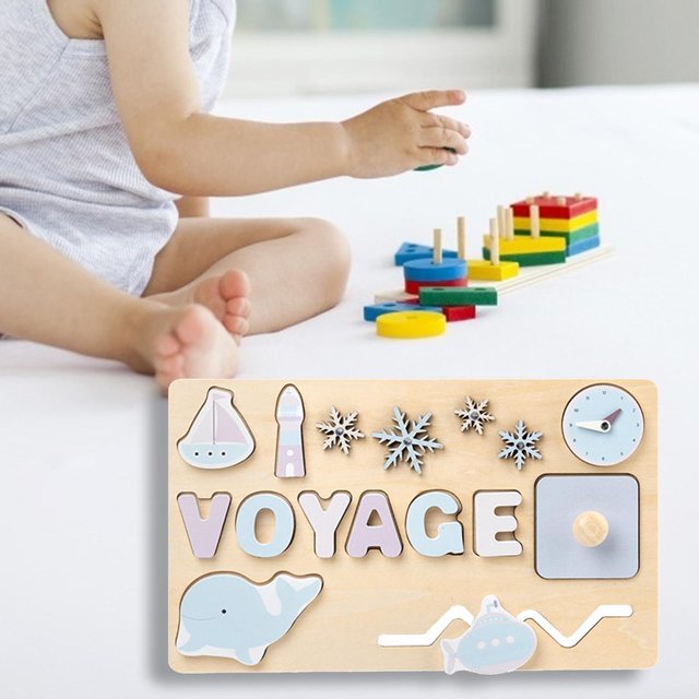 Rompecabezas para pequeños, juguete de rompecabezas de madera Montessori, rompecabezas de aprendizaje de forma interactiva educativa cognitiva mar CUTICAT Rompecabezas