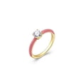 thumbnail image 1 of Bague Solitaire en Émail Zircon Cubique Diamondlite Ronde Collection Barbe à Papa - Rose Foncé - Taille 7, 1 of 1