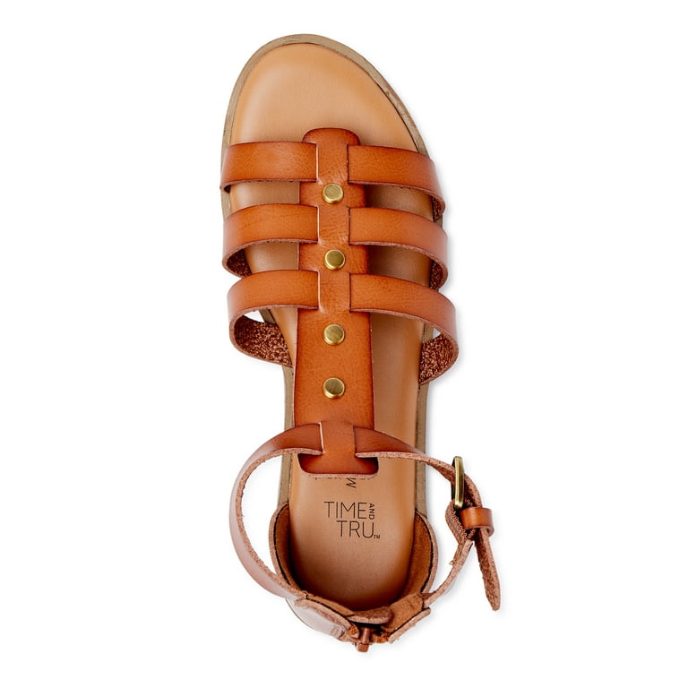 Time and Tru Women s Comfort Gladiator Sandals Walmart