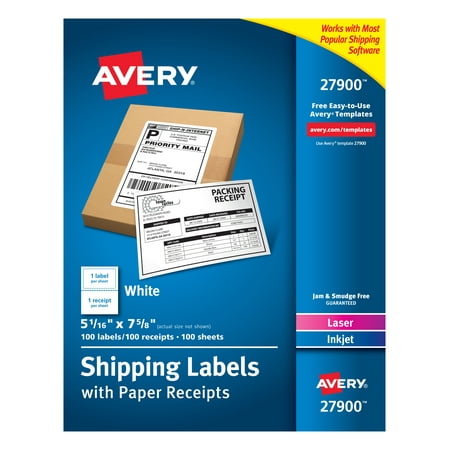 UPC: 0072782279004 | Avery Shipping Labels Paper Receipts  Permanent Adhesive  5-1/16  x 7-5/8   100 Labels (27900)