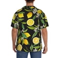 thumbnail image 3 of Kdxio Men'S Hawaiian Shirt For Men Short Sleeve Shirt Lemon Fruits Flowers Leaves Summer Casual Holiday Beach Button Down T-Shirts, 3 of 5