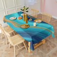 thumbnail image 3 of Blue Gold Marble Pattern Rectangle Tablecloth 60"x120",Waterproof Polyester Rectangle Table Cloth, Wipeable Spillproof Polyester Tablecloth for Dining, Camping, Indoor and Outdoor, 3 of 6