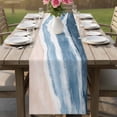 thumbnail image 4 of Summer Ocean Table Runner 72 Inches, Coastal Sea Waves Beach Ombre Blue Bed Runner Dresser Scarves Tabletop for Indoor Outdoor Parties/Ceremony/Banquet, 18" x 72", 4 of 9