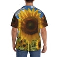thumbnail image 3 of Pofeuu Sky Golden Sunflower Field Print Mens Casual Short Sleeve Shirts Beach Summer Spread Collar Pocket Tops Men's Casual Short-sleeved Shirt-XX-Large, 3 of 5