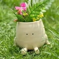 thumbnail image 4 of Gnwei Face Planter Pot Funny Smiley Head Plant Pots with Drainage Hole for Indoor Outdoor Plants, Cute Face Smiley Succulent Flower Pot, Unique Gifts on Birthday, Holiday, 4 of 9