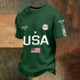 thumbnail image 5 of 250th Anniversary USA Shirt Crewneck Short Sleeve Commemorative Tee Casual Independence Day Mens Graphic T-shirts Green XL, 5 of 6