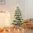 thumbnail image 1 of Gymax 6ft Snow Flocked Decoration Christmas Tree w/LED Lights & PE & PVC Tips, 1 of 10