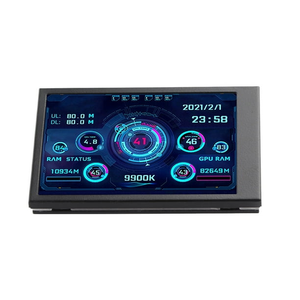Pantalla Secundaria Pequeña Para Computadora de 3,5 Pulgadas, Mini Pantalla de Vista completa USB de 320 x 480, Pantalla de Ajuste de Brillo Continuo para Monitor de datos de