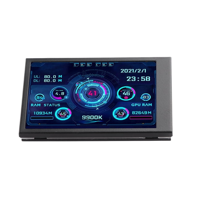 Pantalla Secundaria Pequeña Para Computadora de 3,5 Pulgadas, Mini Pantalla de Vista completa USB de 320 x 480, Pantalla de Ajuste de Brillo Continuo para Monitor de datos de