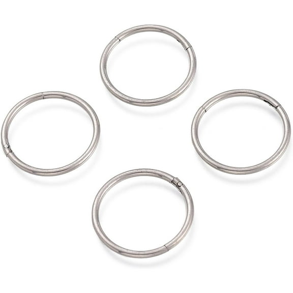 1 pair Non-Tarnish 304 Stainless Steel Sleeper Earrings Hoop Earrings Hypoallergenic Earrings Ring Stainless Steel color 16.5x1.2mm 17 Gauge