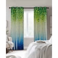 thumbnail image 4 of Green Blue Forest Kitchen Curtains Country Gradient Trees Leaves Plants Cafe Short Curtains for Bathroom Blackout Window Curtain Small Window Treatment Drapes for Bedroom Living Room 42"x45"x2, 4 of 9