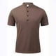 thumbnail image 1 of pstuiky Camisas casuales de manga corta para hombre, Camisa informal de color liso con botones y cuello alto para hombre, versátil, de manga corta camisas casuales para hombre xxxl, 1 of 3