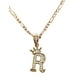 thumbnail image 1 of Cadena y dije de brillos con corona de oro laminado letra R, 1 of 6