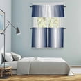 thumbnail image 5 of Navy Blue Ombre Kitchen Curtains Sets for Windows 36 Inch Length, Blue White Gradient Modern Abstract Art Rod Pocket Window Treatments Tier Curtains and Valances Set for Bedroom/Bathroom, 5 of 8