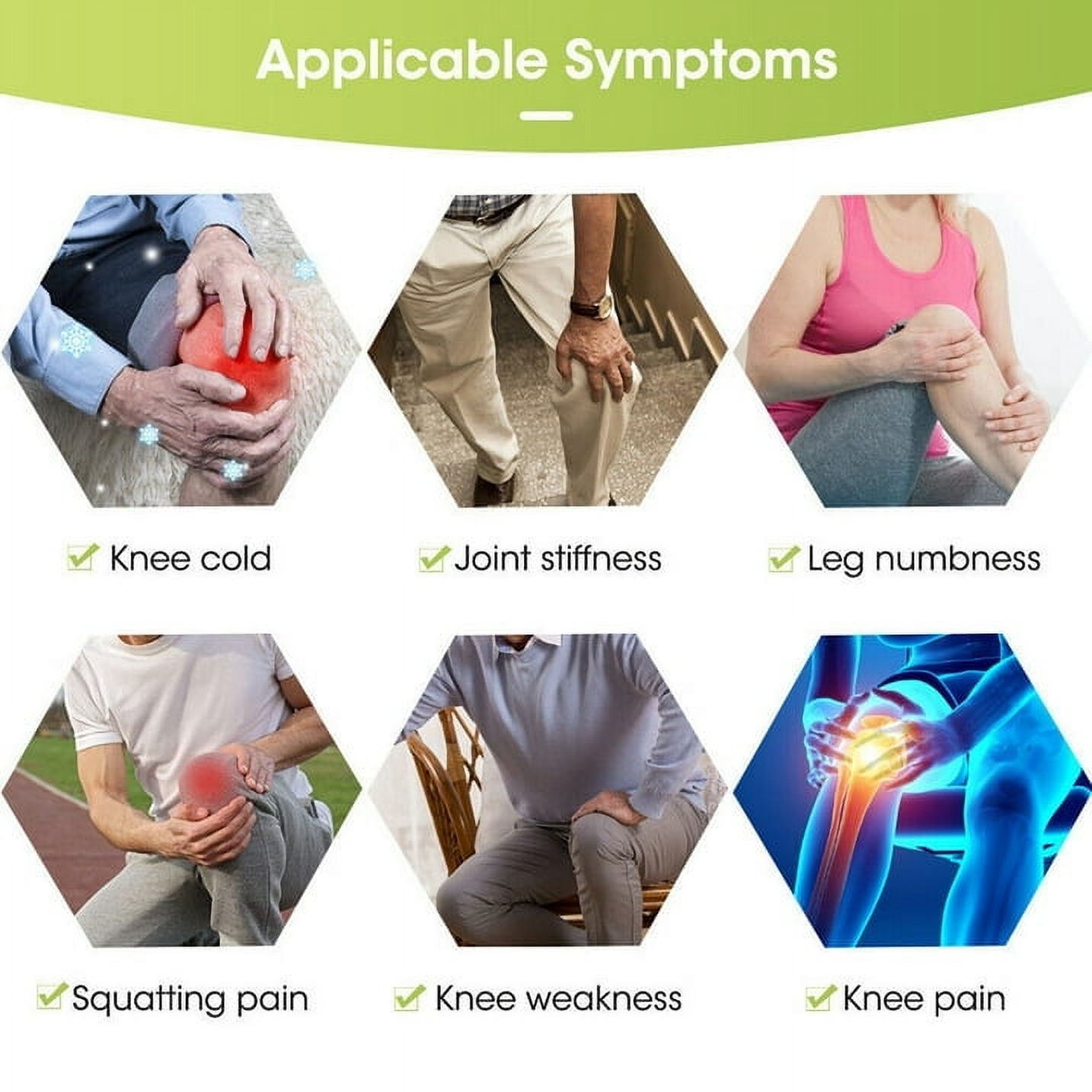 48PCS Original Well Knee Herbal Knee Pātch - Well Knee Plāster for Knee Support & Muscle Pain - Maximum Strength for a Temporary Relief - Adhesive Heat Pātches Made with Natural Herbs