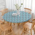 thumbnail image 3 of Light Blue Christmas Snowman Pattern Round Fitted Tablecloth with Elastic Edge,Dining Table Cover Waterproof,Outdoor Round Tablecloth for Camping,Dining,Indoor and Outdoor, 3 of 7