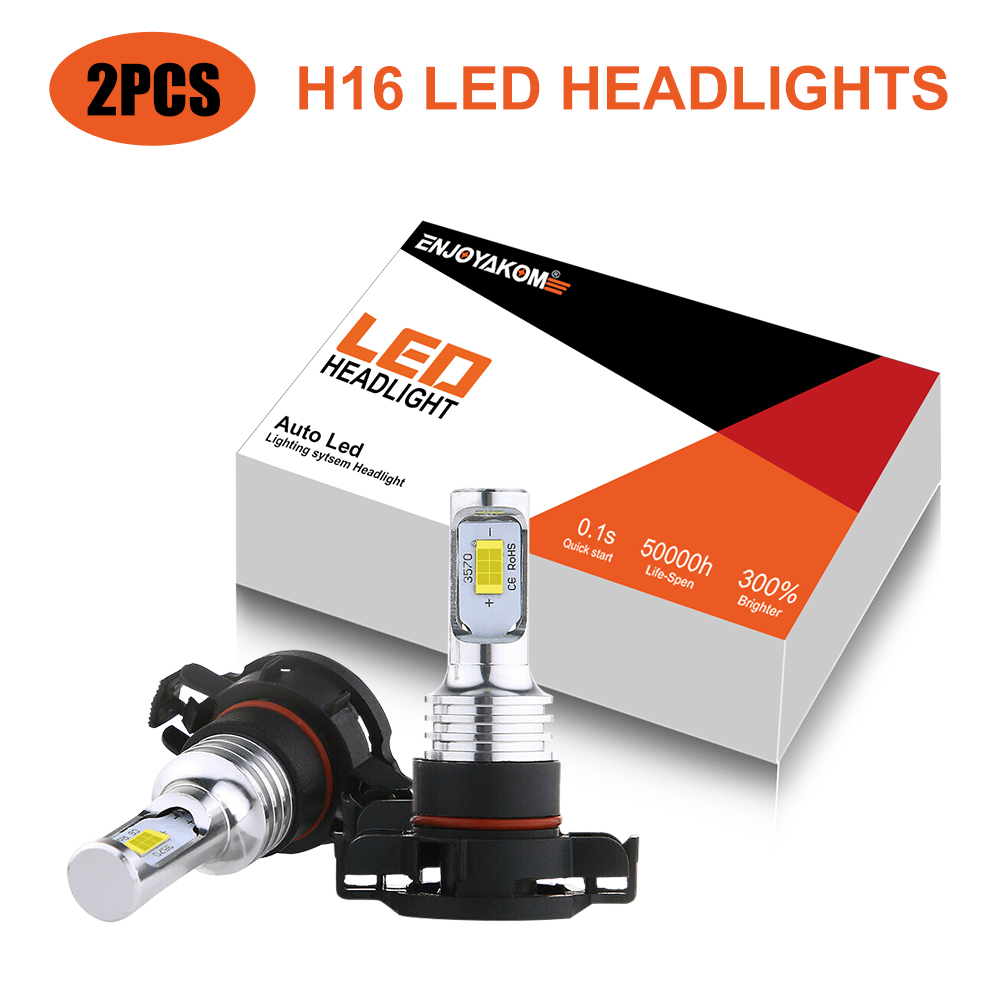 2x H16 5202 White LED Daytime Running Light DRL Bulbs for Jeep Compass